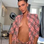 Bella Hadid Braless In Burberry TheFappening.Pro 1 624x780 1