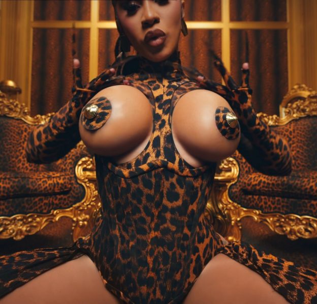Cardi B Almost Topless In WAP 624x597 1