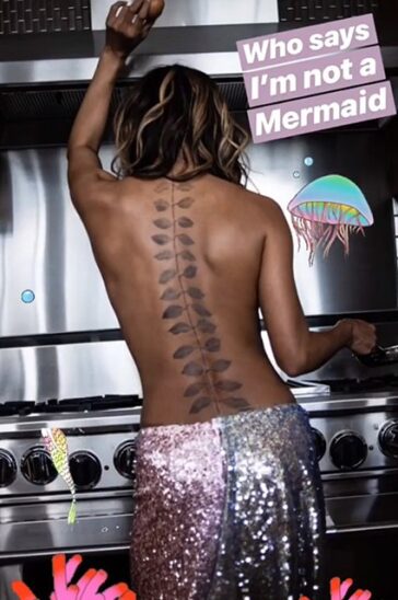 Halle Berry Topless New Tattoo 1