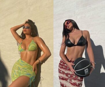 Kylie Jenner In Green And Leather Bikini 624x517 1