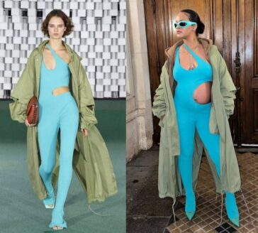 Rihanna In Stella McCartney Jumpsuit (7 Photos) 4 Rihanna Sexy Pregnant 624x562 1