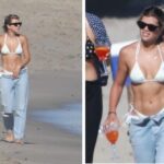 Sofia Richie In A White Bikini And Jeans On The Beach In Malibu (18 Photos) 15 Sofia Richie Sexy TheFappening.Pro 1 624x385 1