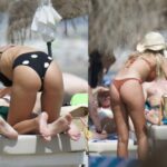 Zara McDermott White Dots And Orange Bikini 624x429 1