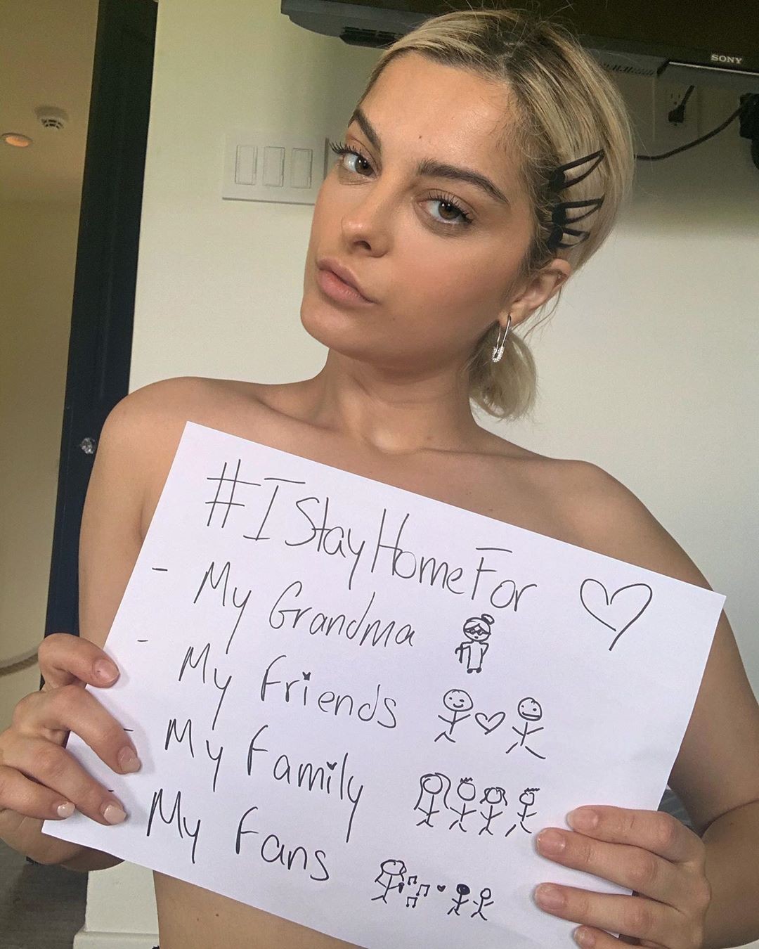 Bebe Rexha Nude for #IStayHomeFor Challenge 2020