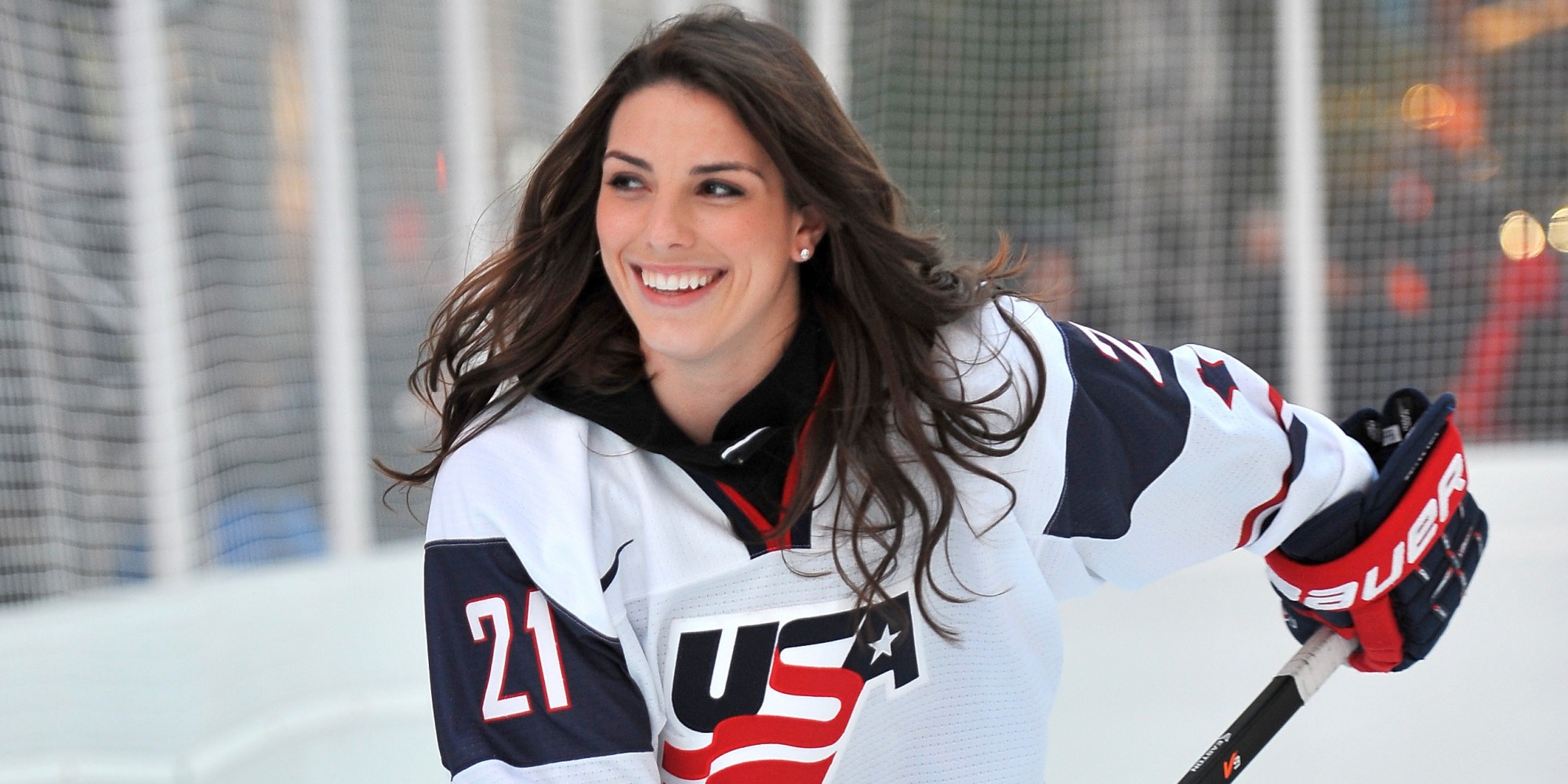 hilary-knight-nude-sexy-12 NEW YORK, NY - OCTOBER 29: USA Hockey player Hilary Knight handles a puck during the USOC 100 Days Out 2014 Sochi Winter Olympics Celebration at Times Square on October 29, 2013 in New York City. (Photo by D Dipasupil/Getty Images for USOC)