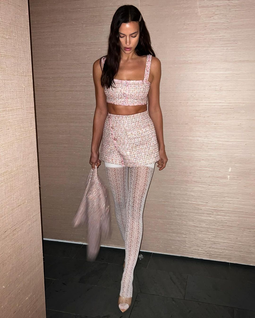 irina-shayk-white-stockings Irina Shayk In White Stockings