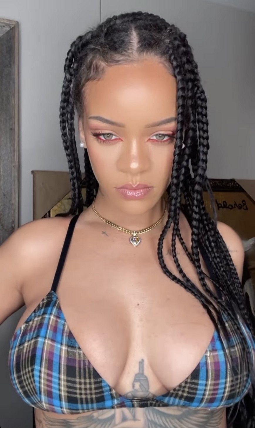 rihanna-flaunts-her-big-tits-thefappening-cfd-2-1 Rihanna Flaunts Her Big Tits In A New Plaid Bra