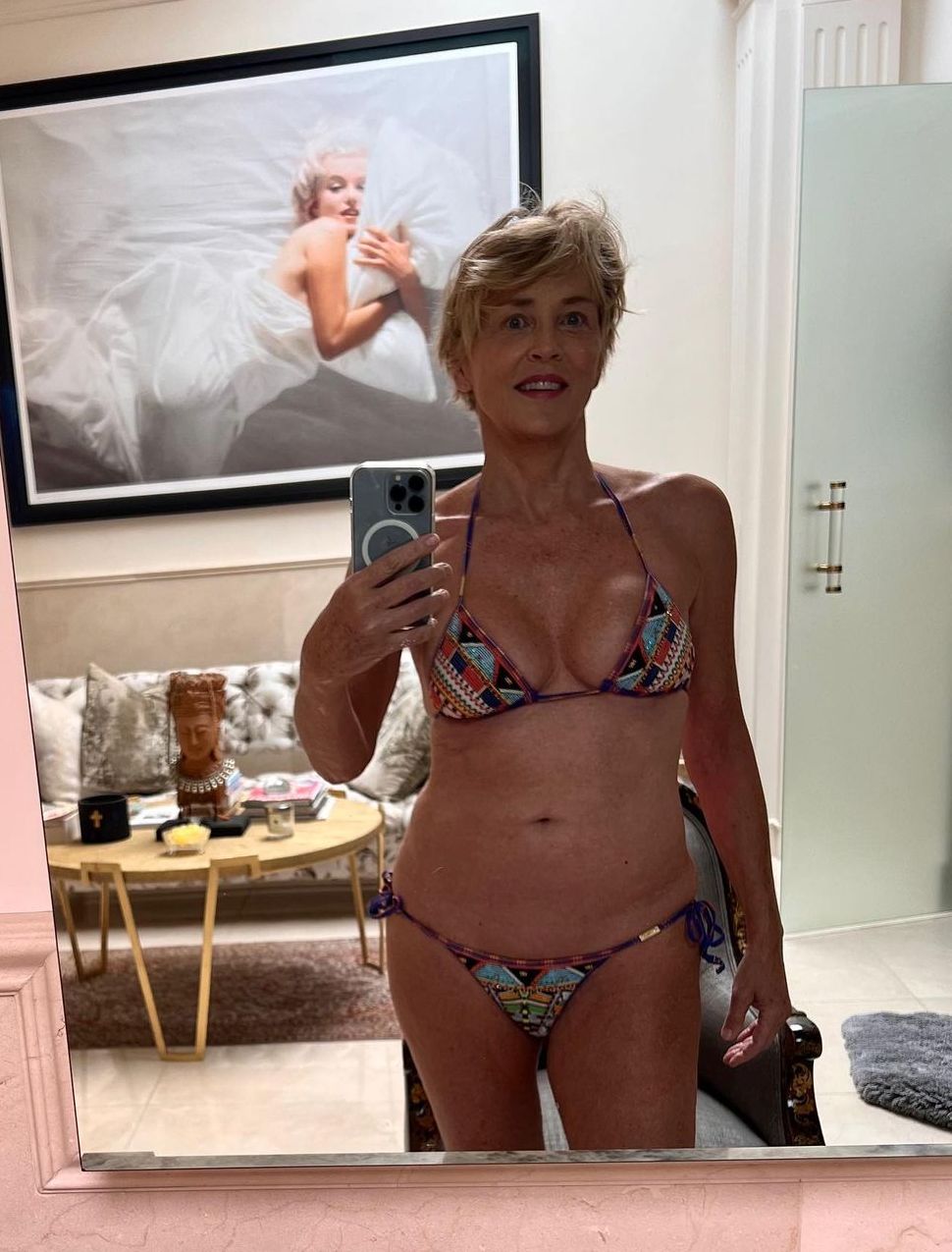 Sharon Stone Bikini Selfie