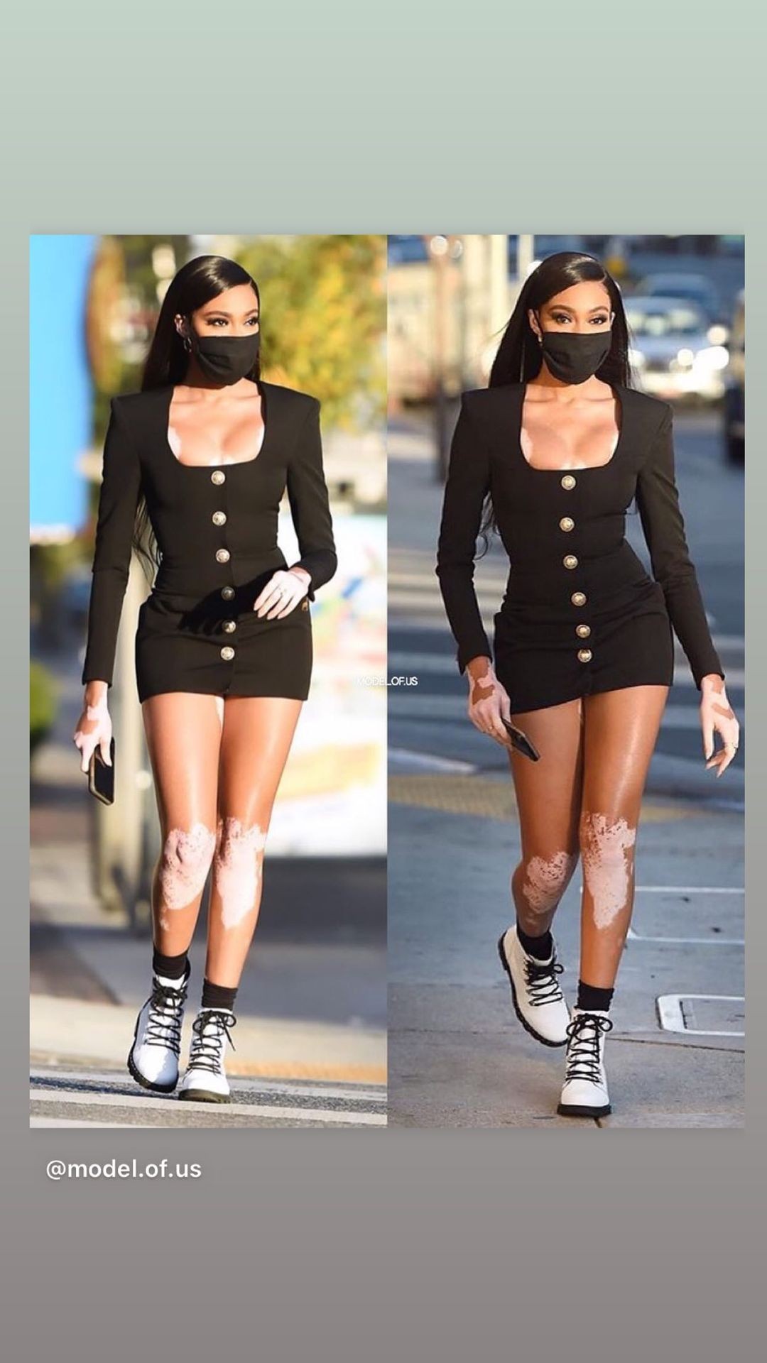 winnie-harlow-sexy-in-tiny-black-dress-thefappening-cfd-4 Winnie Harlow Sexy Look In Balmain Dress