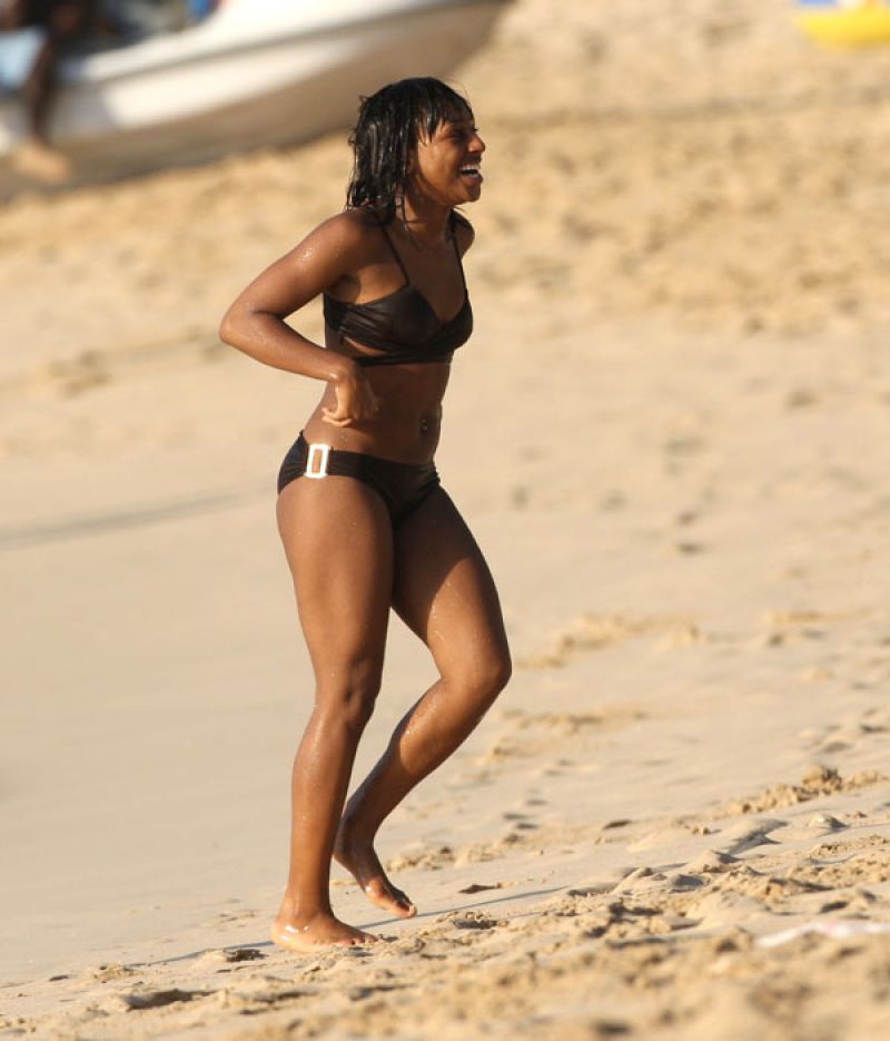 Alexandra Burke in Black Bikini 04